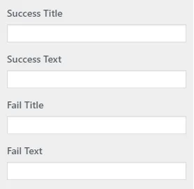 Success/Failure Messages